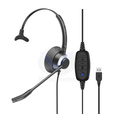 Micro-Casque Monaural UC Connexion USB-A avec Fonctions Cordon USB A-RX